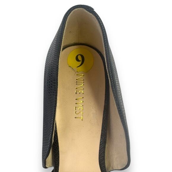 Nine West Women's D'Orsay Peep Toe Pumps Heels Size 9 Black Suede Leather - Picture 7 of 11